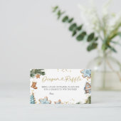 Winter Blue Cookie Baby shower Luier Raffle Informatiekaartje (Staand voorkant)