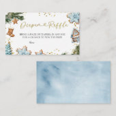 Winter Blue Cookie Baby shower Luier Raffle Informatiekaartje (Voorkant / Achterkant)