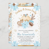 Winter Blue Cookies & Cocoa Party Kaart (Voorkant / Achterkant)