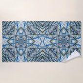 Winter Blue Crystal Pattern Beach Towel Strandlaken (Voorkant)