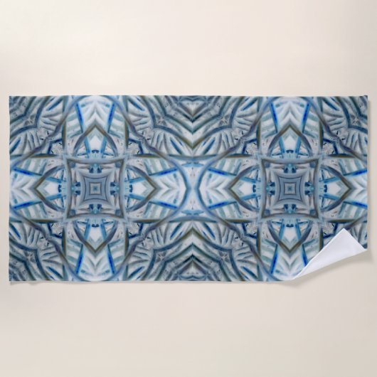 Winter Blue Crystal Pattern Beach Towel Strandlaken (Voorkant)