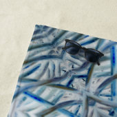 Winter Blue Crystal Pattern Beach Towel Strandlaken (In situ)