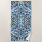 Winter Blue Crystal Pattern Beach Towel Strandlaken (Voorkant)