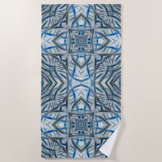Winter Blue Crystal Pattern Beach Towel Strandlaken (Voorkant)