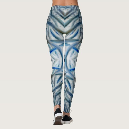 Winter Blue Crystal Pattern Leggings (Achterkant)