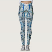 Winter Blue Crystal Pattern Leggings (Voorkant)