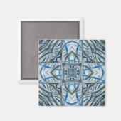 Winter Blue Crystal Pattern Magneet (Voorkant / Achterkant)