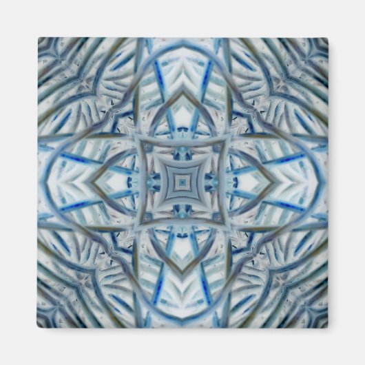 Winter Blue Crystal Pattern Magneet (Voorkant)