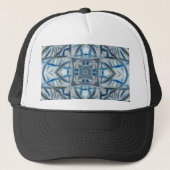 Winter Blue Crystal Pattern Trucker Pet (Voorkant)