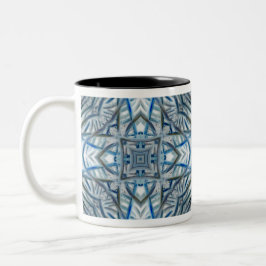 Winter Blue Crystal Pattern Tweekleurige Koffiemok