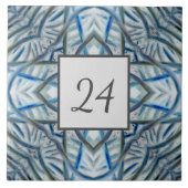 Winter Blue Crystal Pattern Wall Tegel Nummer Tegeltje (Voorkant)