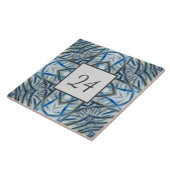 Winter Blue Crystal Pattern Wall Tegel Nummer Tegeltje (Zijkant)