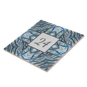 Winter Blue Crystal Pattern Wall Tegel Nummer Tegeltje