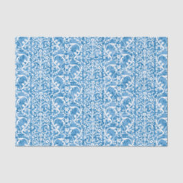 Winter Blue Damask Tissuepapier