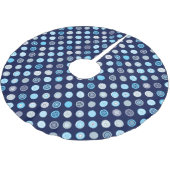 Winter Blue Dot Pattern Tree Rok Kerstboom Rok (Gekanteld)