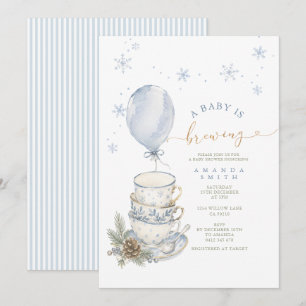 Winter Blue Een Baby Is Op Komst Baby Shower Kaart