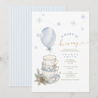Winter Blue Een Baby Is Op Komst Baby Shower Kaart