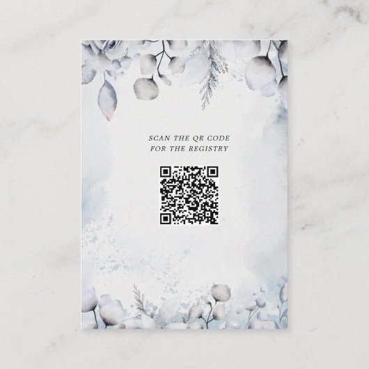 Winter Blue Elegant Floral Vrijgezellenfeest Informatiekaartje (Achterkant)