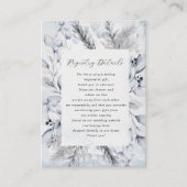 Winter Blue Elegant Floral Vrijgezellenfeest Informatiekaartje (Voorkant)