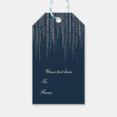 Winter Blue en Silver Sparking Ice Lights Wedding Cadeaulabel (Voorkant)