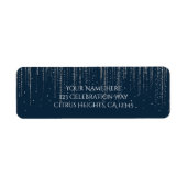 Winter Blue en Silver Sparking Ice Lights Wedding Etiket (Voorkant)