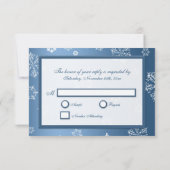 Winter Blue en White Snowfalkes RSVP-kaarten RSVP Kaartje (Achterkant)