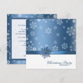 Winter Blue en White Snowflake kerstparty Kaart (Voorkant / Achterkant)