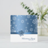 Winter Blue en White Snowflake kerstparty Kaart (Staand voorkant)