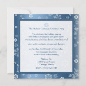Winter Blue en White Snowflake kerstparty Kaart (Achterkant)