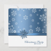 Winter Blue en White Snowflake kerstparty Kaart (Voorkant)