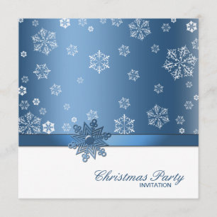 Winter Blue en White Snowflake kerstparty Kaart