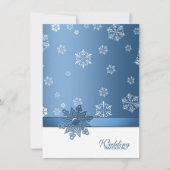 Winter Blue en White Snowflake Wedding Invites Kaart (Voorkant)