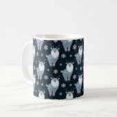 WINTER BLUE EN WITTE HOLIDAY REINDEER KOFFIEMOK (Voorkant links)