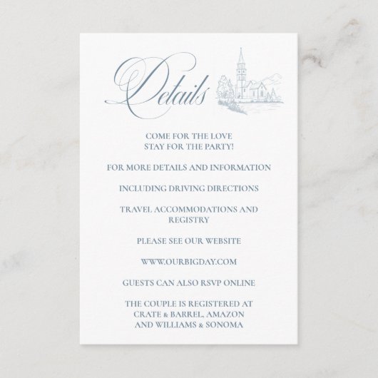 Winter Blue Enclosure Card Details Informatiekaartje (Voorkant)