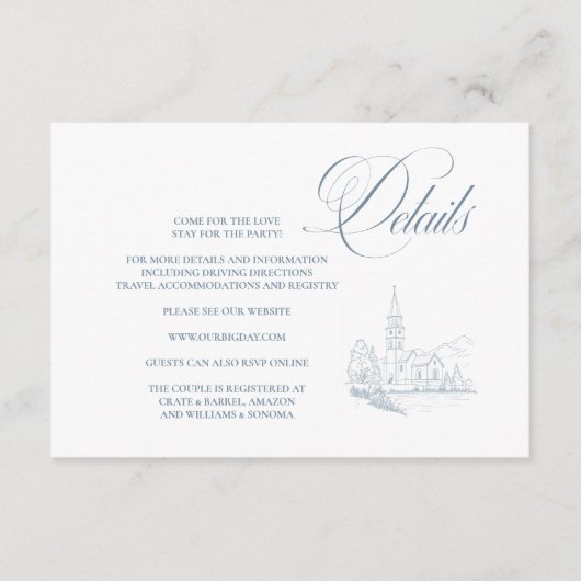 Winter Blue Enclosure Card Details Informatiekaartje (Voorkant)