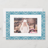 Winter Blue Fair Isle Knit Patroon Kerstfoto Feestdagenkaart (Voorkant)