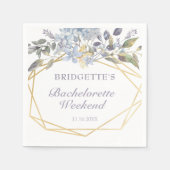 Winter Blue Floral Bachelorette Party Weekend Servet (Voorkant)