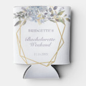 Winter Blue Floral Bachelorette Weekend Itinerary Blikjeskoeler (Voorkant)