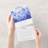 Winter Blue Garden bruiloft in één uitnodiging (Afscheurbaar)