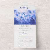 Winter Blue Garden bruiloft in één uitnodiging (Binnen)