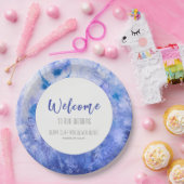 Winter Blue Garden bruiloft welkom Papieren Bordje (Feest)