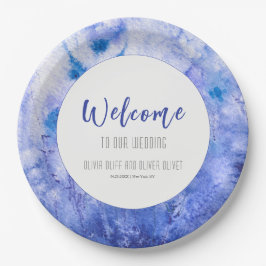 Winter Blue Garden bruiloft welkom Papieren Bordje