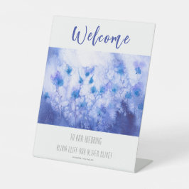 Winter Blue Garden bruiloft welkom Reclamebord Met Voetstuk