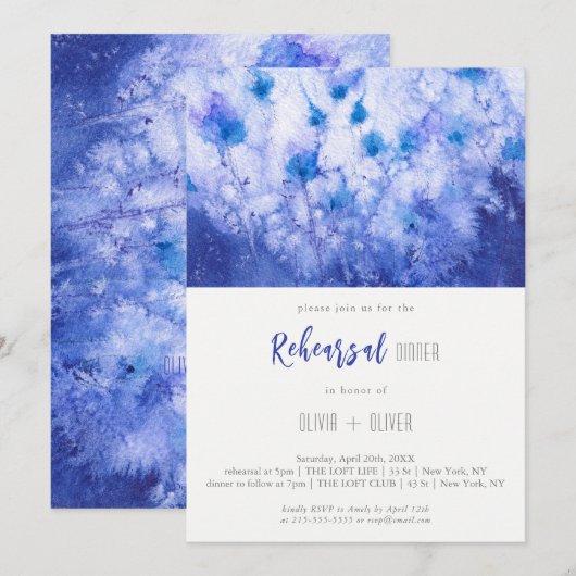 Winter Blue Garden repetitie diner Kaart (Voorkant / Achterkant)