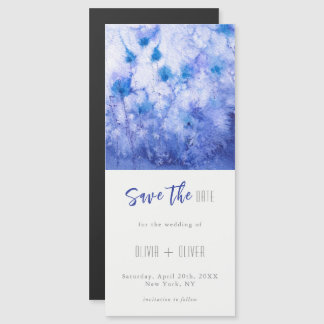 Winter Blue Garden Save the Date Magnetische Kaart