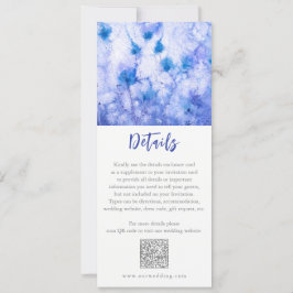 Winter Blue Garden Wedding Details Behuizing Kaart