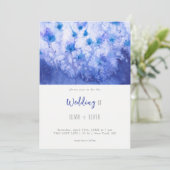 Winter Blue Garden Wedding Kaart (Staand voorkant)