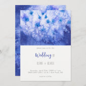 Winter Blue Garden Wedding Kaart (Voorkant / Achterkant)