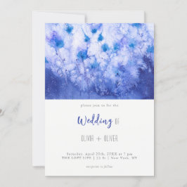 Winter Blue Garden Wedding Kaart