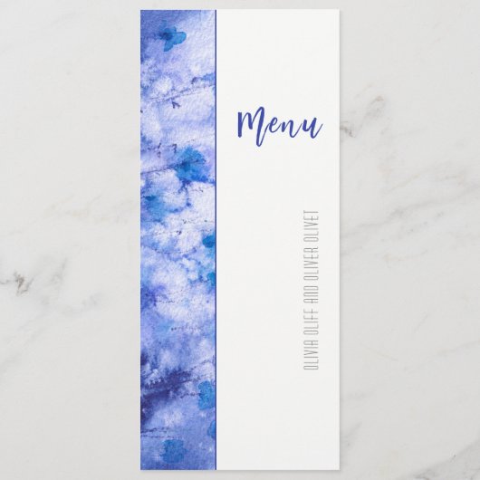 Winter Blue Garden Wedding Menu (Achterkant)